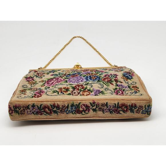 Vintage Walborg France Tapestry Embroidery Evening Handbag Purse - Picture 6 of 14